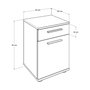 Hanah Home Kmd-511-Bb-1 Mesilla de Noche Blanca 40x57x39cm con Cajón para Dormitorio Elegante y Sereno